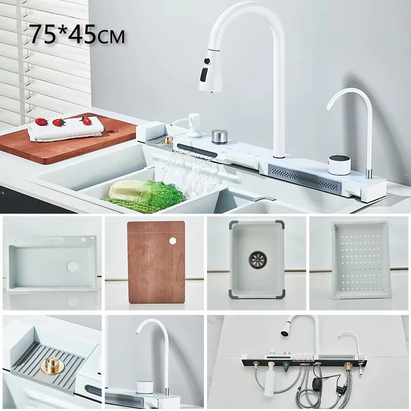304 Stainless Steel Apron Front Kitchen Sink | Single Bowl with Faucet | Modern Rectangular Design