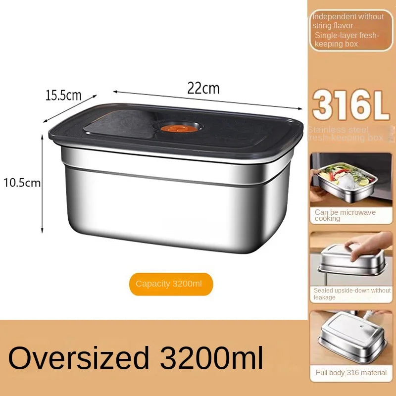 304 Stainless Steel Leak-Proof Crisper & Lunch Box