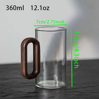 Ecofriendly Glass Mug Set – Dark Walnut Handle | Sustainable & Chic