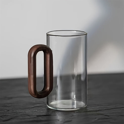 Ecofriendly Glass Mug Set – Dark Walnut Handle | Sustainable & Chic