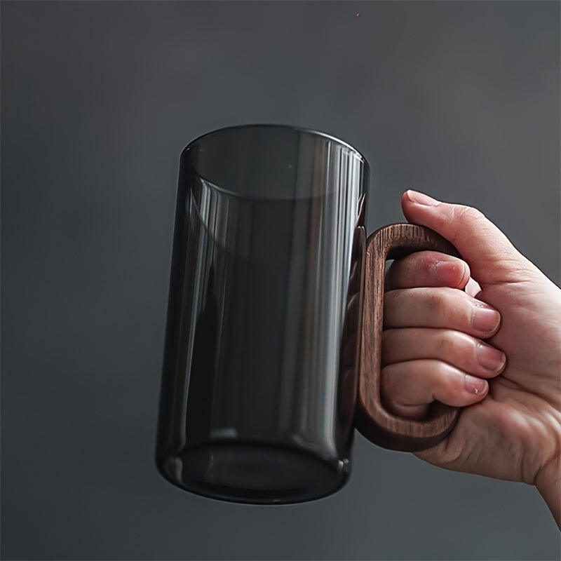 Ecofriendly Glass Mug Set – Dark Walnut Handle | Sustainable & Chic