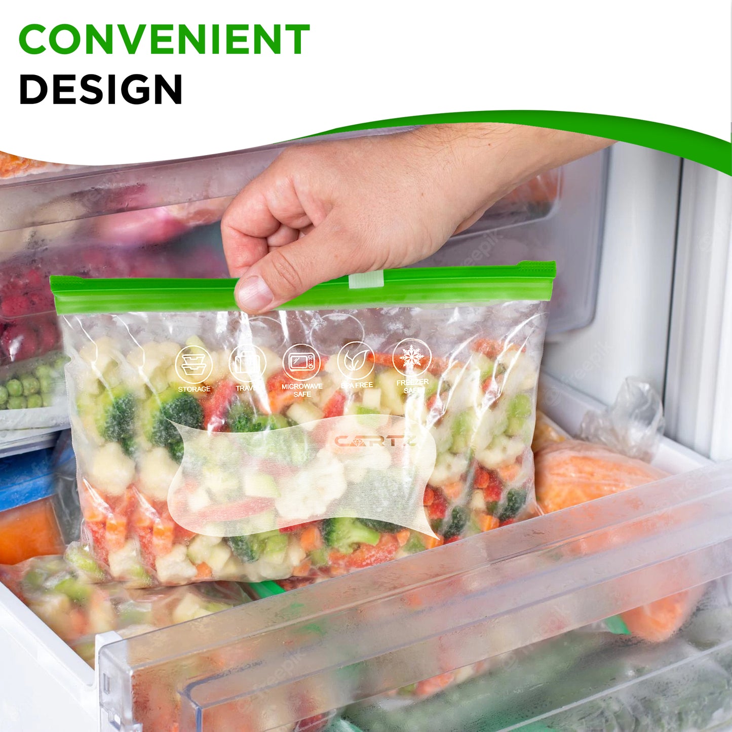 Heavy Duty Reusable Plastic Food Storage SNACK Bags - Airtight Slider Seal Bags