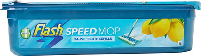 24-Pack Flash Speed Mop Lemon-Scented Antibacterial Mop Refill Wet Cloths