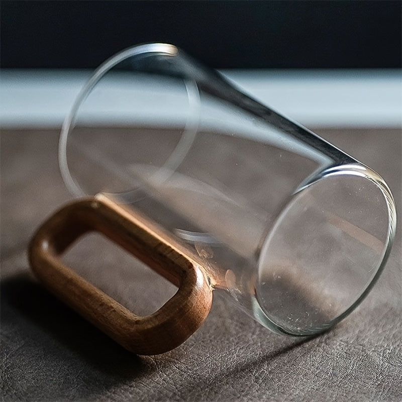 Ecofriendly Glass Mug Set – Dark Walnut Handle | Sustainable & Chic