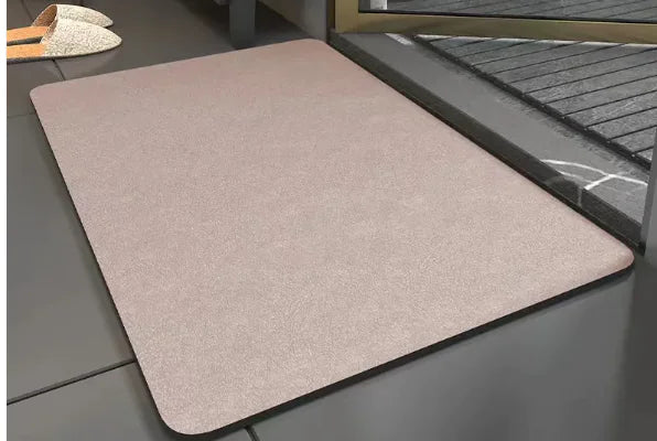 Solid Color Faux Leather Kitchen Mat