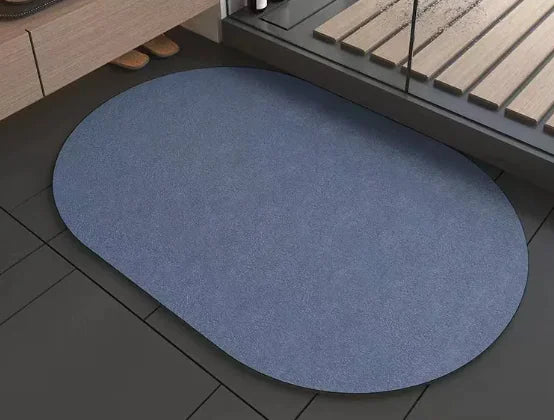 Solid Color Faux Leather Kitchen Mat