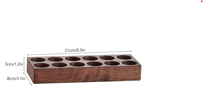 Walnut Wood Coffee & Tea Storage Tube Set - Glass Containers with Display Rack