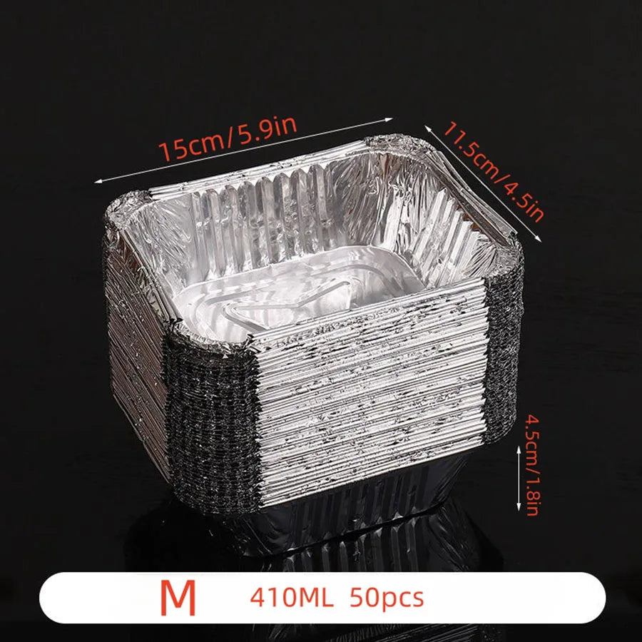 50 Pcs Disposable Aluminium Foil Pans