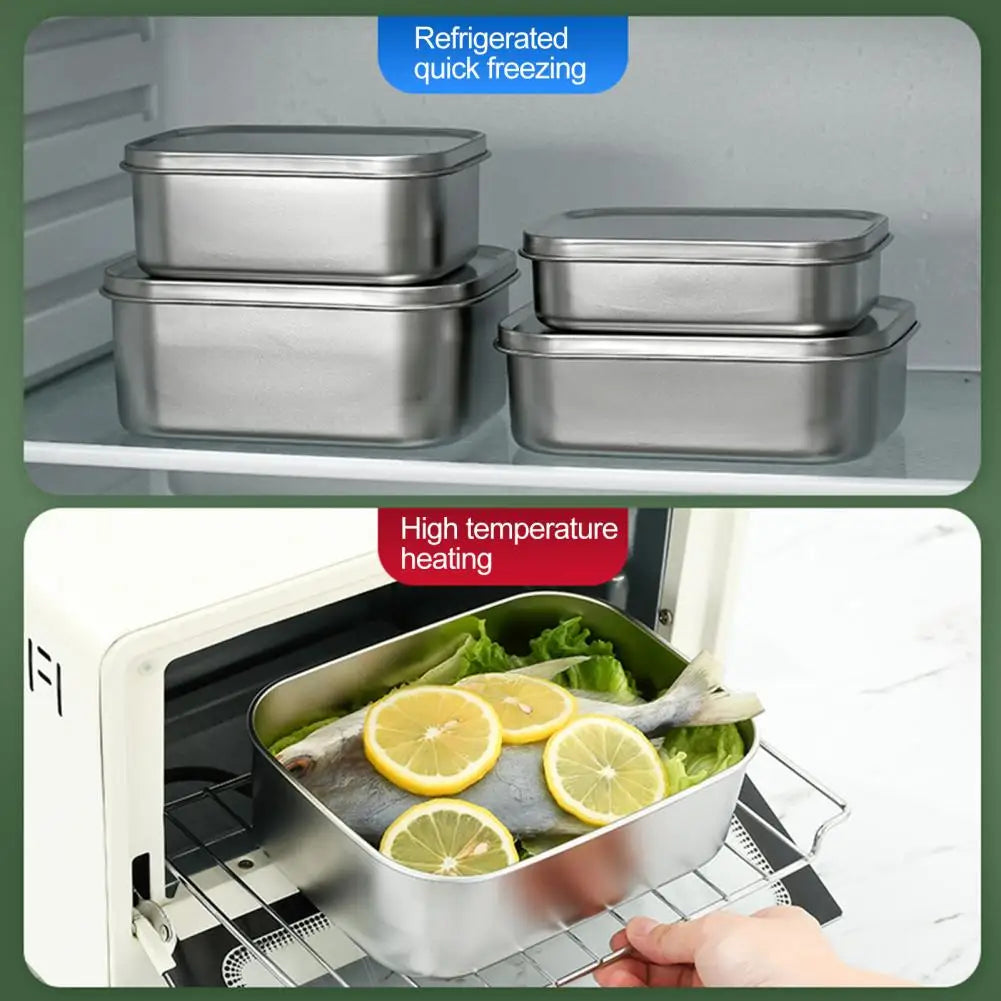 Leakproof Stainless Steel Lunch Box – Durable & Reusable Crisper for Fresh Meals