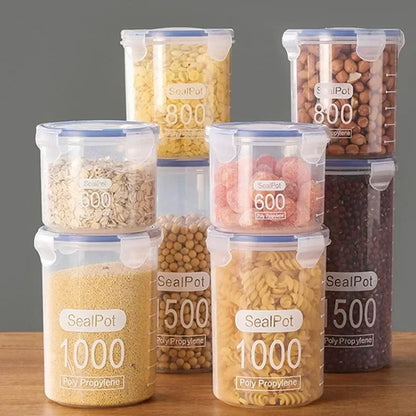 Transparent Plastic Sealed Food Storage Pots - Organize & Preserve Freshness