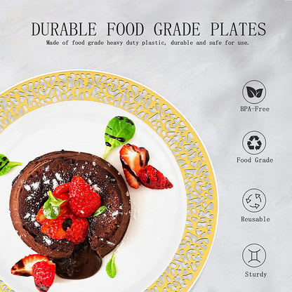 Elegant Gold Plastic Plate Set – Perfect for Every Occasion