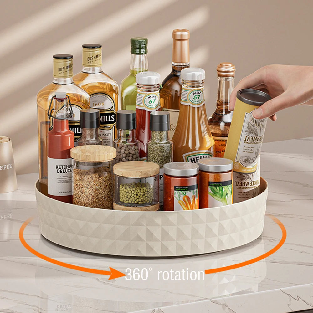 360° Rotatable Kitchen Seasoning Storage Rack – Multi-Purpose Organizer