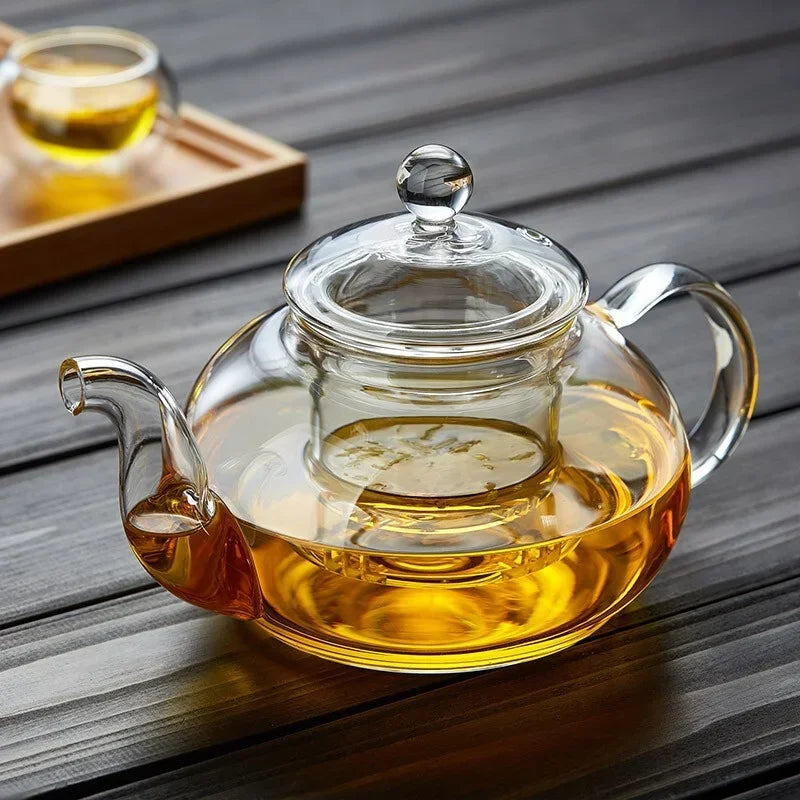 Glass Flower Tea Pot – Elegant, Heat-Resistant, Filterable Borosilicate Teapot