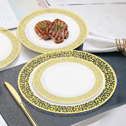 Elegant Gold Plastic Plate Set – Perfect for Every Occasion