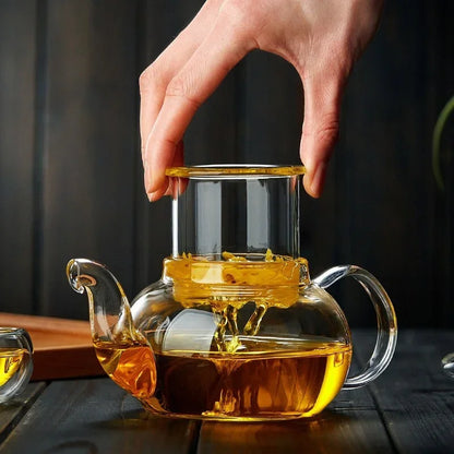 Glass Flower Tea Pot – Elegant, Heat-Resistant, Filterable Borosilicate Teapot