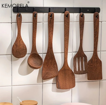 Teak Wooden Cooking Utensil Set – Natural, Durable & Eco-Friendly