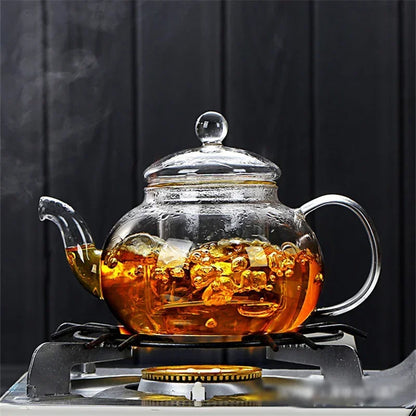 Glass Flower Tea Pot – Elegant, Heat-Resistant, Filterable Borosilicate Teapot