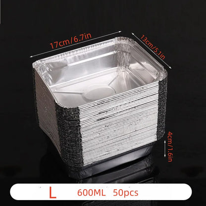 50 Pcs Disposable Aluminium Foil Pans