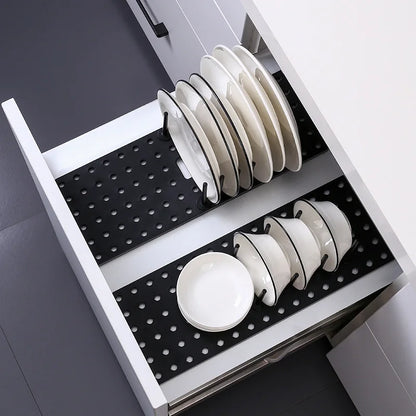 Telescopic Dish Plate Drying Rack | Bowl, Pot Lid, and Kitchen Drawer Organizer