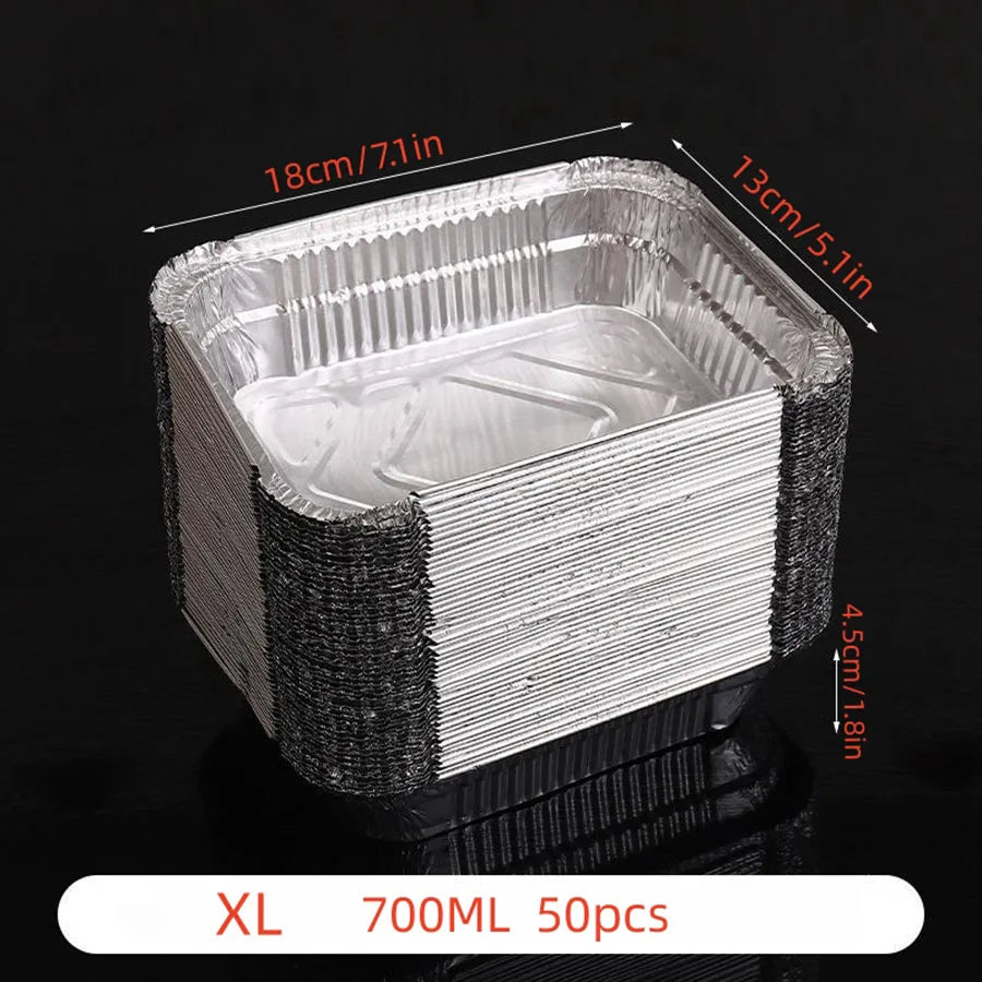 50 Pcs Disposable Aluminium Foil Pans