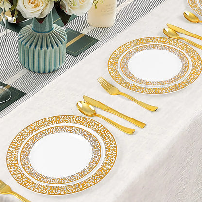 Elegant Gold Plastic Plate Set – Perfect for Every Occasion