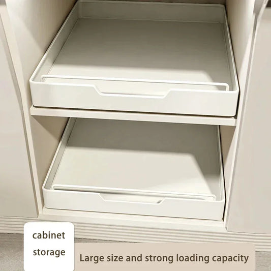 Pull-Out Cabinet Storage Box with Slide Rails