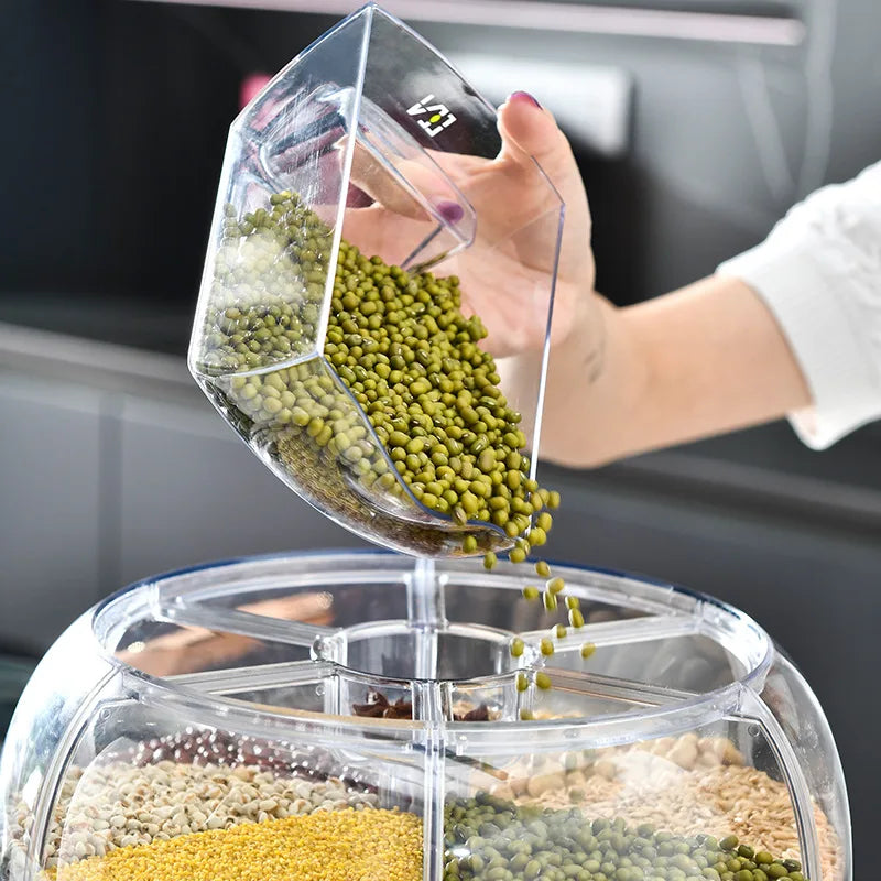 360 Degree Rotating Rice Dispenser Sealed Dry Cereal