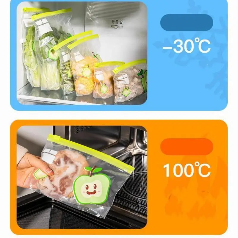 Reusable Zip Lock Bag - Food Grade Transparent Storage Bag with Zipper Sealing