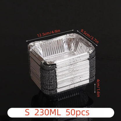 50 Pcs Disposable Aluminium Foil Pans