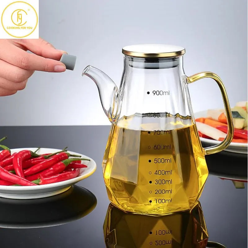 Glass Oil Dispenser Bottle – FDA-Certified, Clear Eco-Friendly Bottle