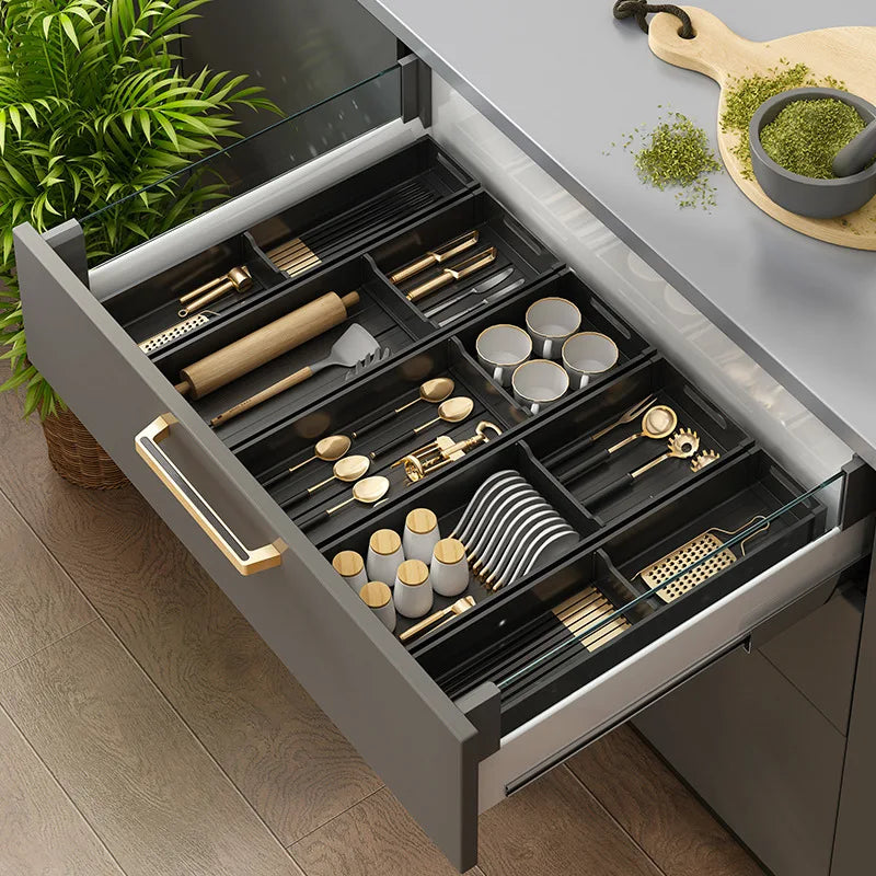 Expandable Utensil Drawer Organizer and Dish Drying Rack