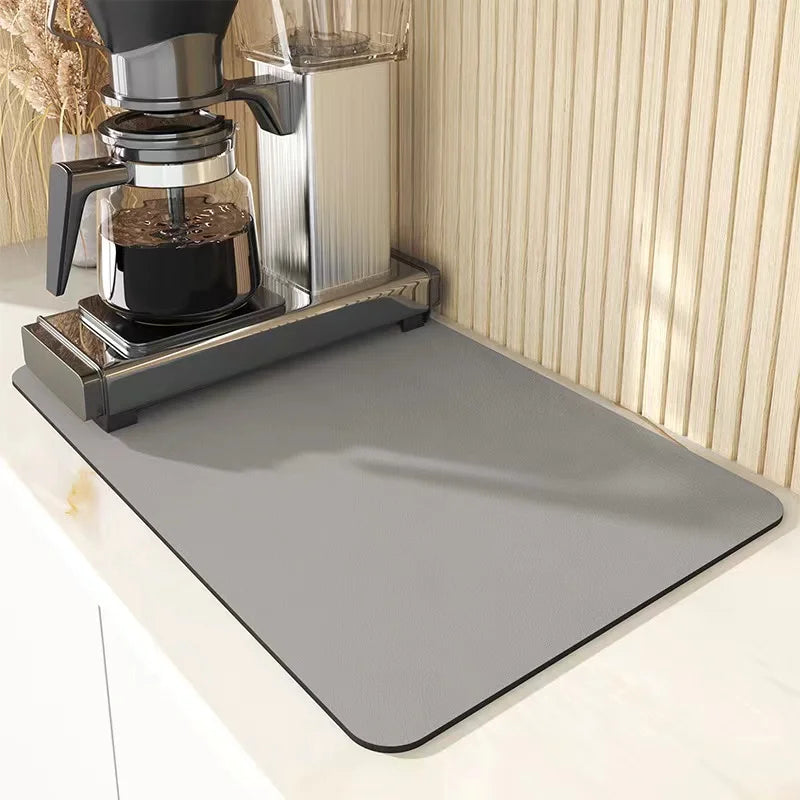 Diatomaceous Earth Drying Mat – Non-Slip, Super Absorbent, Waterproof Kitchen Countertop & Tableware Mat