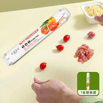 Microwavable Cling Film with Removable Slide-Cutter for Food Preservation