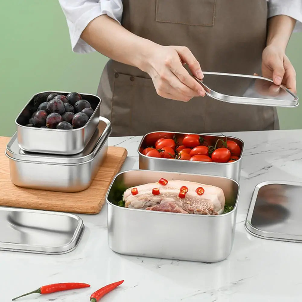 Leakproof Stainless Steel Lunch Box – Durable & Reusable Crisper for Fresh Meals