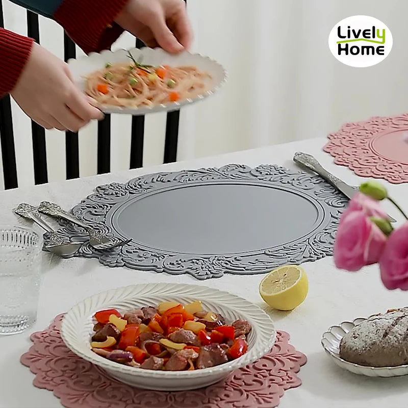 Eco-friendly Oval Silicone Dining Table Mats