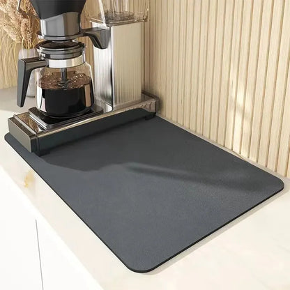 Diatomaceous Earth Drying Mat – Non-Slip, Super Absorbent, Waterproof Kitchen Countertop & Tableware Mat