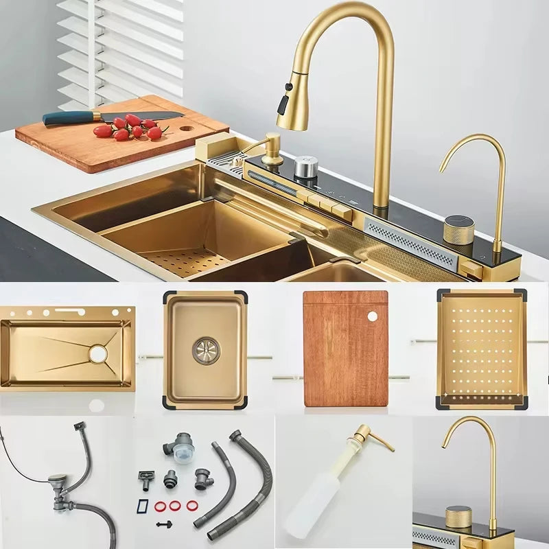 304 Stainless Steel Apron Front Kitchen Sink | Single Bowl with Faucet | Modern Rectangular Design