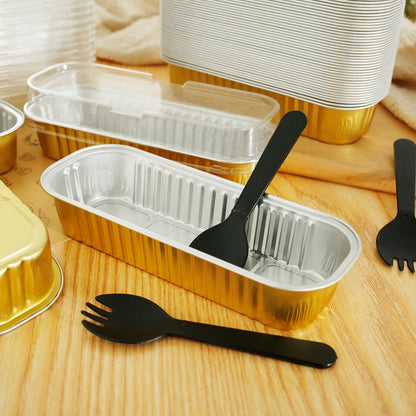 50 Pcs Mini Loaf Pans with Lids and Spoons