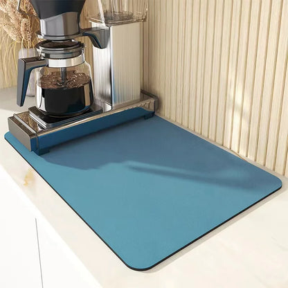 Diatomaceous Earth Drying Mat – Non-Slip, Super Absorbent, Waterproof Kitchen Countertop & Tableware Mat