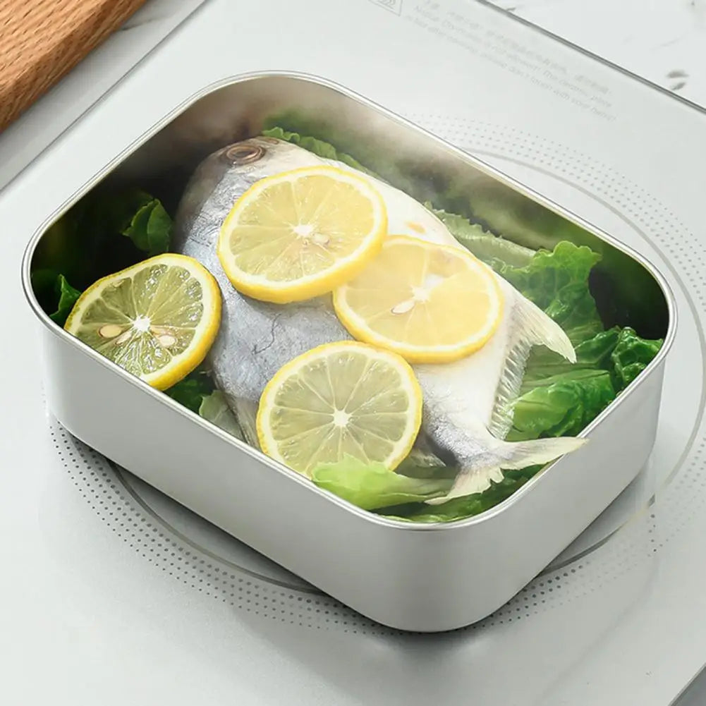 Leakproof Stainless Steel Lunch Box – Durable & Reusable Crisper for Fresh Meals