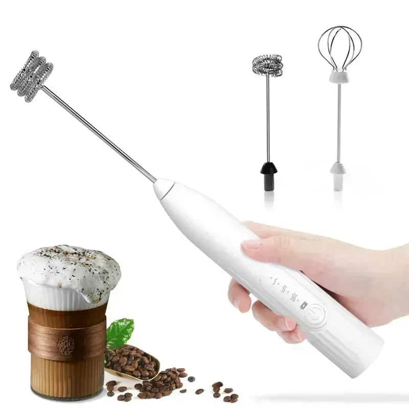 2-in-1 USB Rechargeable Electric Egg Beater & Milk Frother – Mini Handheld Mixer with Double Heads