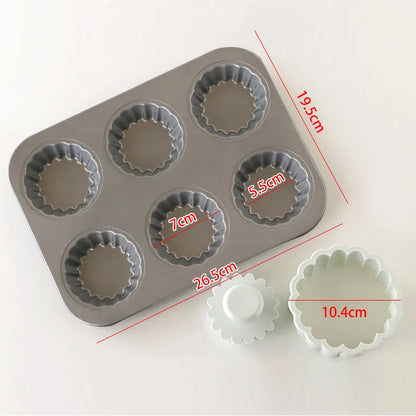 Carbon Steel Flower Lace Mini Cupcake Mold – Perfect for Elegant Flower-Shaped Cupcakes and Muffins