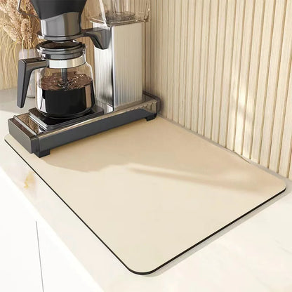Diatomaceous Earth Drying Mat – Non-Slip, Super Absorbent, Waterproof Kitchen Countertop & Tableware Mat