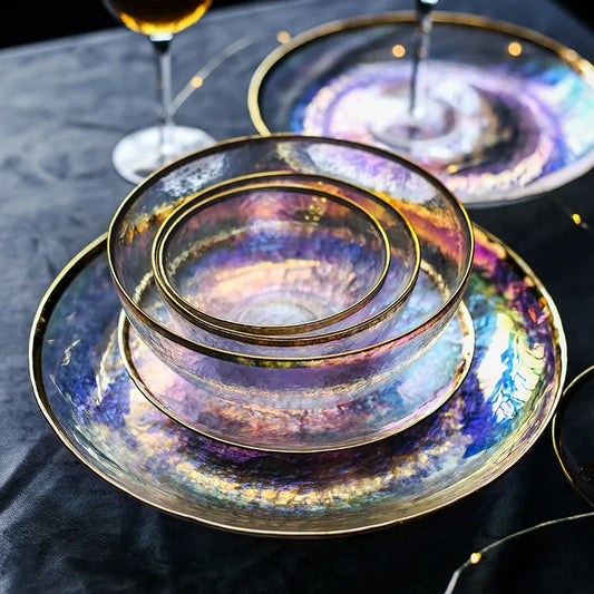 Rainbow Glass Dinner Plate