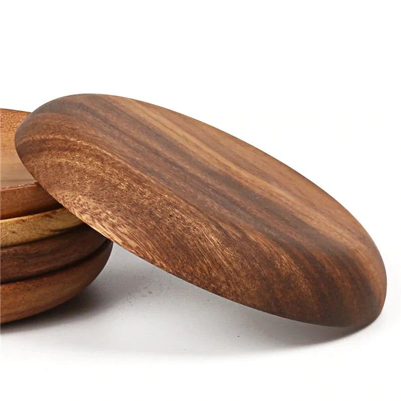 Solid Wood Round Plate